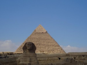 A Grande Esfinge e a Pirâmide do Faraó Khafre (Quéfren)
